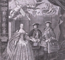 August III z Fryderykiem Wielkim i Marią Teresą