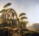 "Krajobraz z ruinami świątyni Minerwy Medica w Rzymie"  Jeana  Pillementa.
