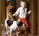 "Portret syna artysty z psem" Witolda  Pruszkowskiego,