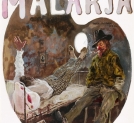 Projekt Józefa Rapackiego karty tytułowej do opowiadania Wiktora Gomulickiego "Malaria".