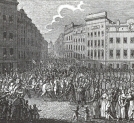 "Wojsko polskie w roku 1809 w Krakowie, (według wspłóczesnego obrazu M. Stachowicza)."