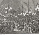 "Bal w Sukiennicach w r. 1809, (według współczesnego rysunku M. Stachowicza)."