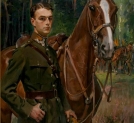 "Portret ppor. Stefana Zamoyskiego z koniem" Wojciecha Kossaka.