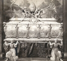 Trumna srebrna św. Stanisława w katedrze krakowskiej, wykonał Piotr von der Rennen w Gdańsku r. 1671