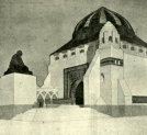 Projekt synagogi Oskara Sosnowskiego prezentowany na wystawie w 1910 roku we Lwowie.