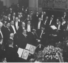 Jubileusz pracy artystycznej dyrygenta Tadeusza Mazurkiewicza w sali Filharmonii Warszawskiej 14.02.1938 r.