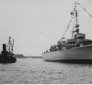Stawiacz min ORP "Gryf" po zwodowaniu w Le Havre w listopadzie 1936 roku.