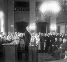 Pożegnanie wojewody krakowskiego Michała Gnoińskiego w sali Rady Miejskiej w Krakowie we wrześniu 1937 r.