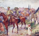 Legion Polski. 1915 : przemarsz Legionu Polskiego przez wieś w radomkiem (wiosna 1915 r.)