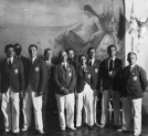 Powitanie w Warszawie polskich olimpijczyków powracających z Letnich Igrzysk Olimpijskich w Los Angeles we wrześniu 1932 r.