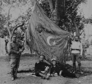 Chorągiew turecka zdobyta w 1916 roku pod Eleo przez 123. dywizję wojsk rosyjskich dowodzoną przez gen. Józefa Dowbora-Muśnickiego.