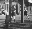 Trening polskich bokserów przed zawodami w Wenecji w sierpniu 1938 r.