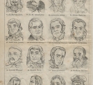 Strona 6 "Atlasu 300 portretów w drzeworytach zasłużonych w narodzie Polaków i Polek" z roku 1860.