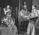 Artysta malarz Stefan Norblin podczas malowania portretu primabaleriny Opery Warszawskiej Haliny Szmolc-Fitelberg w swojej pracowni w Warszawie w 1930 roku.