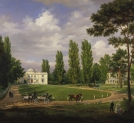 "Widok pałacu w Natolinie od strony dziedzińca" Wincentego Kasprzyckiego.
