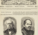 Strona tytułowa "Tygodnika Illustrowanego" z datą 16 marca 1872 roku z portretami Juliusza Bayera i Michała Brzostowskiego.