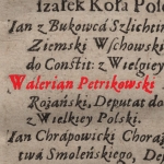  Walerian Petrykowski (Potrykowski) h. Paprzyca  