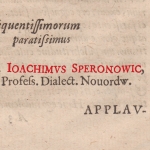  Joachim Speronowic (Speronowicz, Speronius)  