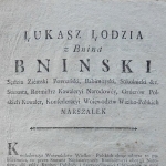  Łukasz Bniński (z Bnina Bniński) h. Łodzia  