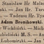  Adam Feliks Bronikowski, przyd. Oppeln, h. Osęk  