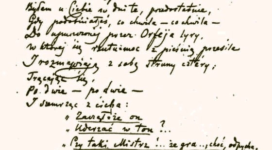 Rękopis wiersza "Fortepian Chopina"  