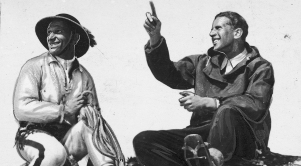  Stanisław Sieczka jako Jędrek Liptowski, syn Marysi (z lewej) i Zbigniew Staniewicz jako Zbigniew w jednej ze scen filmu"Zamarłe echo".  