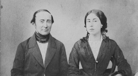  Ignacy Domeyko ze swoją młodą żoną.  