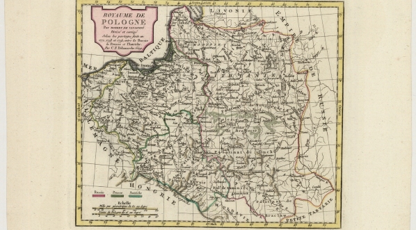  Francuska mapa przedstawiająca granice Polski po rozbiorach w 1772, 1793 i 1795.  