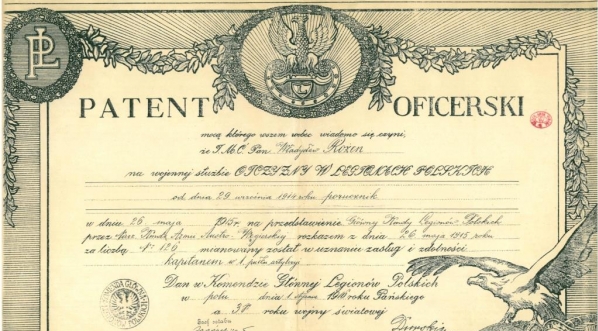  Patent oficerski Władysława Rożena.  