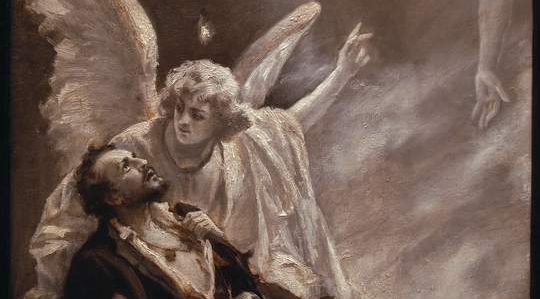  " Scena alegoryczna - Śmierć powstańca" Jana Styki.  