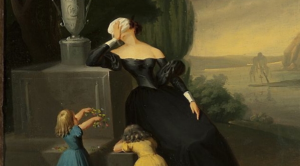  "Wdowa z dzieckiem na grobie męża" Wincentego Smokowskiego.  