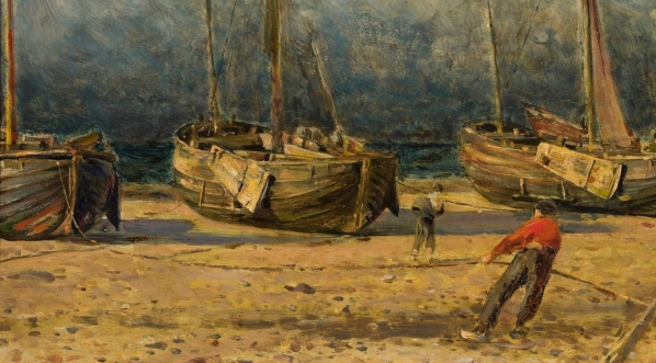  "Kutry rybackie przy brzegu morza" Aleksandra Gierymskiego.  