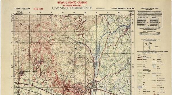  Monte Cassino, plan ostrzału artyleryjskiego  