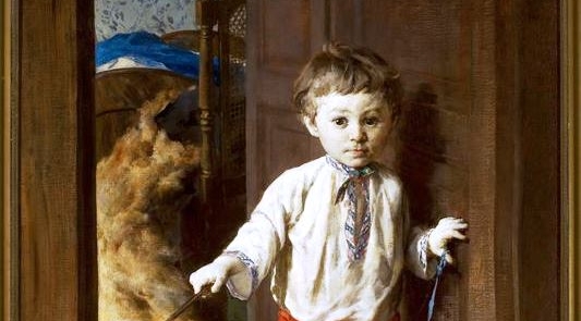  "Portret syna artysty z psem" Witolda  Pruszkowskiego,  