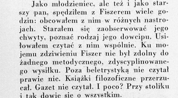  "Fiszeriana" Eustachego Czekalskiego (cd).  