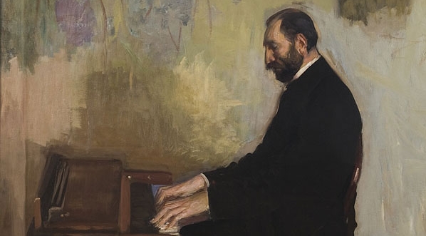  "Portret Feliksa Jasieńskiego przy organach" Leona Wyczółkowskiego.  