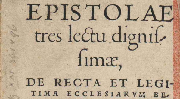  Jan Łaski  "Epistolae tres lectu dignissimae..." (strona tytułowa)  