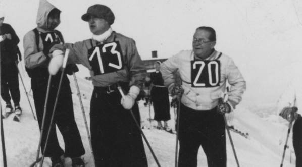  Marian Dąbrowski na zawodach narciarskich w Zakopanem.  