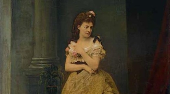  "Portret Heleny Modrzejewskiej w sukni balowej."  