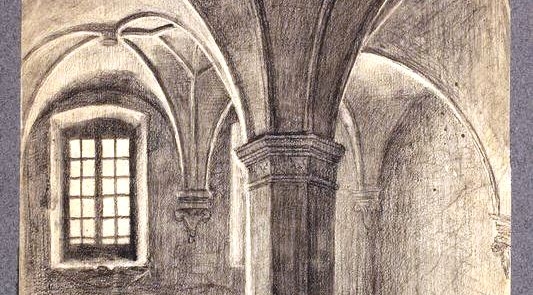  "Lublin. Wnętrze dawnej biblioteki w klasztorze Dominikanów".  