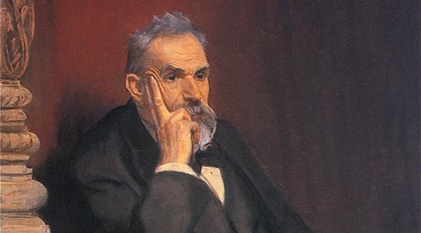  "Karol Estreicher w loży teatralnej na premierze "Wesela" Wyspiańskiego" Leona Wyczółkowskiego.  