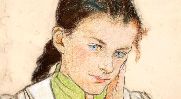  Pudicitia (Skromność), karton projektowanego motywu polichromii w kościele Franciszkanów.  