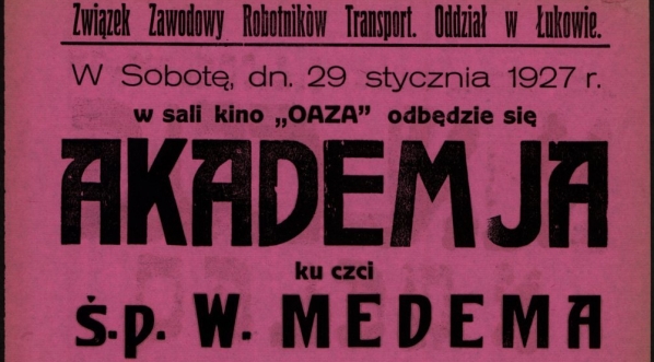  Afisz akademii ku czci Włodzimierza Medema  