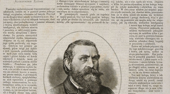  Artykuł prasowy poświęcony Aleksandrowi Kotsisowi z jego wizerunkiem.  