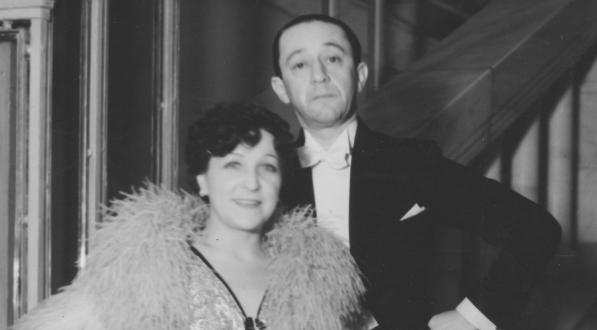  Mira Zimińska i Konrad Tom na Balu mody zorganizowanym przez Związek Autorów Dramatycznych w Warszawie 9.01.1937 roku.  