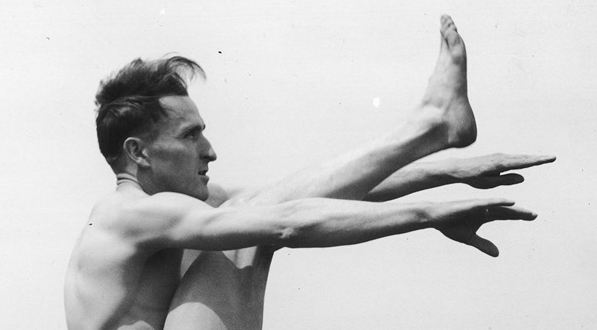  Janusz Kusociński podczas treningu.  