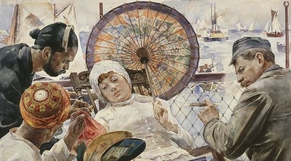  "Na statku - Colombo, Ceylon" Juliana Fałata.  