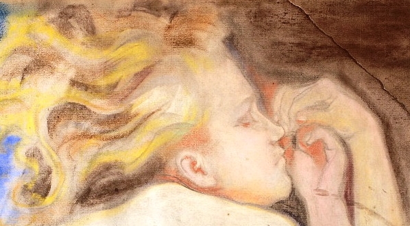  Studium anioła do polichromii "Strącone anioły" w kościele Franciszkanów w Krakowie.  