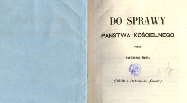  Maurycy Mann "Do sprawy państwa kościelnego" (strona tytułowa)  