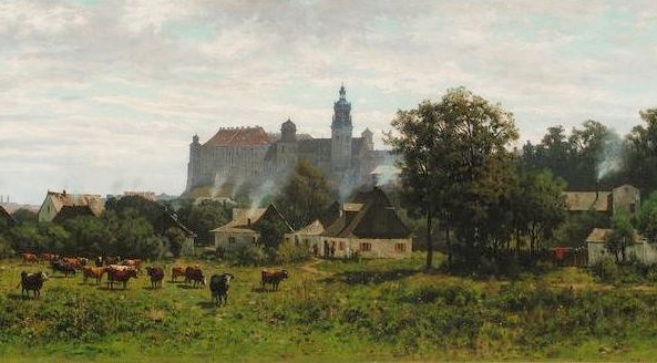  "Widok na Wawel"  Władysława Aleksandra  Maleckiego.  